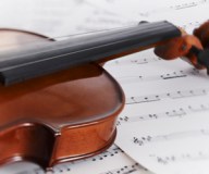 violin on sheet music